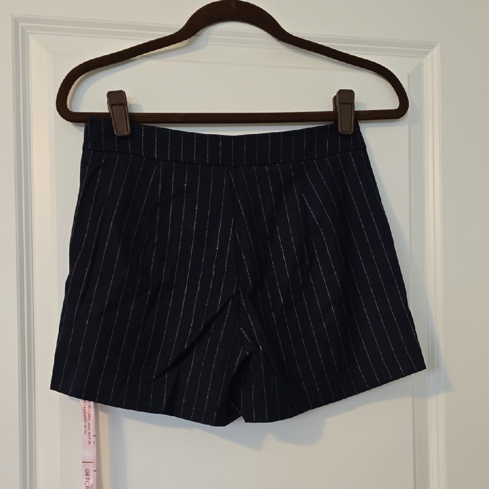 Choosy Elegant Navy Striped High Waist Shorts. Size 0 NWT - Picture 7 of 15